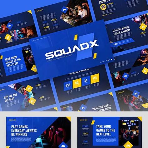 Gaming Presentation Design, Gaming Presentation, Yellow Presentation, Games Powerpoint, Powerpoint Designs, Presentation Template Design, Presentation Example, Background Presentation, Beautiful Web Design