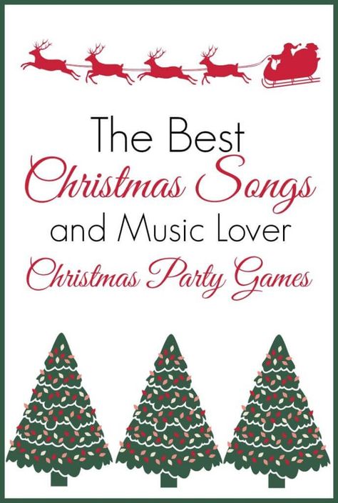 Great list of the best Christmas songs with fun Christmas party game ideas for adults, groups, and music lovers with downloadable game printables! Christmas Music Games For Adults, Popular Christmas Songs, Best Christmas Songs, Christmas Games For Adults, Xmas Games, Fun Christmas Party Games, Holiday Party Games, Holiday Christmas Party, Christmas Game