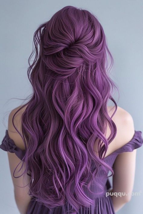 Purple Halo Hair, Blonde Hair With Purple Highlights, Blonde Hair With Purple, Hair With Purple Highlights, Purple Highlights Blonde Hair, Hair With Purple, Purple Hair Highlights, Fantasy Hair Color, Purple Hair Color