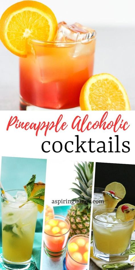 Pineapple Cranberry Cocktail, Cocktail Recipes Pineapple, Cocktails With Pineapple Juice, Cocktails With Pineapple, Alcoholic Drinks With Pineapple Juice, Pineapple Vodka Drinks, Boozy Pineapple, Pineapple Rum Drinks, Pineapple Cocktail Recipes