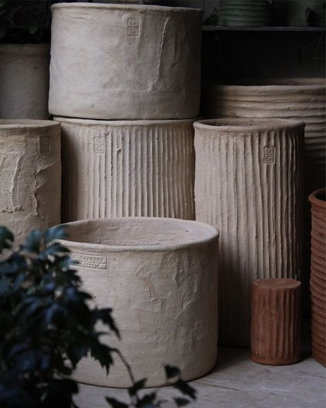 Tuscan Landscape Design, Ceramic Pots For Plants, Plant Studio, Armadillo Rug, Living Sculpture, Large Ceramic Planters, Gray Gardens, Labyrinth Design, Concrete Plant Pots