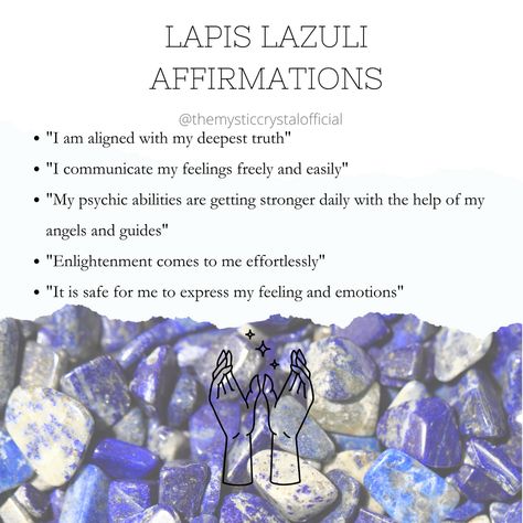 Lapis Lazuli - Mystic Crystal Dream Lapis Lazuli Affirmation, Lapis Lazuli Crystal, Spiritual Transformation, Deep Truths, Crystal Grids, Metaphysical Healing, Powerful Energy, Crystal Meanings, Feelings And Emotions