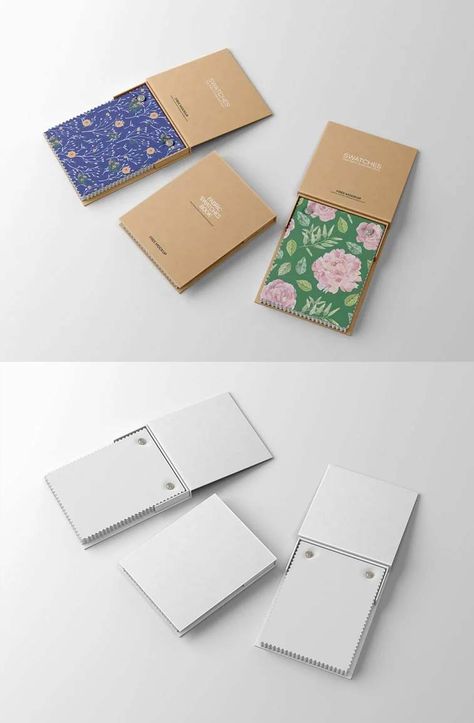 Free Fabric Swatches Book Mockup PSD Fabric Mockup Free, Fabric Catalogue Design Book, Fabric Catalogue Design, Swatch Book Ideas, Fabric Catalogue, Textile Branding, Fabric Photoshoot, Fabric Swatch Book, Fabric Mockup