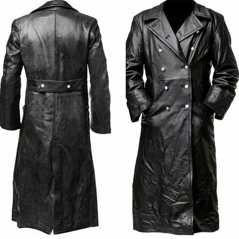 German Pea Coat Black Mens Classic Officer Military Coat is a stylish leather coat which comes in a military style. This leather coat comes with a modern finishing touch.New York | Chicago | Washington | Los Angeles | San Francisco | UK | Canada | Germany | France | Australia | Russia Winter Military Leather Outerwear, Military Style Leather Outerwear For Fall, Fall Military Leather Outerwear, Fitted Double-breasted Winter Leather Jacket, Casual Leather Double-breasted Outerwear, Double-breasted Leather Outerwear With Snap Buttons, Fitted Leather Pea Coat For Winter, Fitted Leather Pea Coat For Fall, Fitted Military Outerwear With Snap Buttons