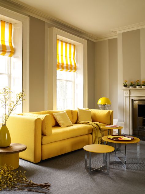 Yellow Living Room Accessories, Yellow Living Room Furniture, Living Room Colour Schemes, Furnitur Ruang Keluarga, Yellow Room, Yellow Living Room, Living Room Color Schemes, Living Room Accessories, Room Color Schemes