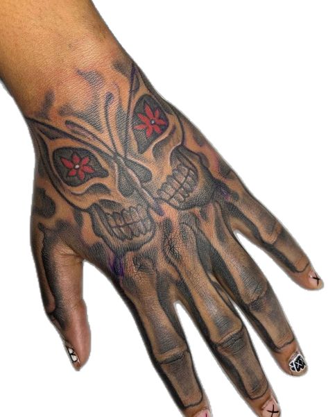 hand tattoo | butterfly tattoo | skeleton tattoo Hand Tattoo Butterfly, Skeleton Tattoo Hand, Skeleton Hand Tattoos, Tattoo Skeleton, Smile Tattoo, Skeleton Tattoo, Tattoo Butterfly, Hand Tats, Skeleton Tattoos