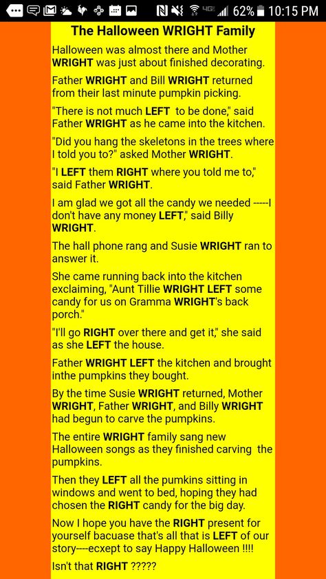 The Halloween Wright family story - pass item to left and right Halloween Right Left Game, Halloween Pass The Gift Game, Halloween Left Right Game Free Printable, Fall Left Right Game, Left Right Halloween Story Game, Halloween Left Right Game Free, Pass The Pumpkin Game, Dorm Events, Halloween Left Right Game