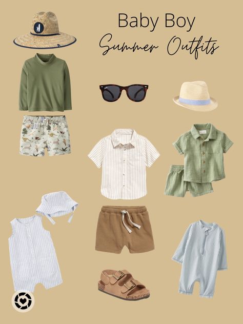 Baby Beach Outfit Boys, Baby Boy Vacation Outfits, Baby Boy Summer Outfits 6 Months, Little Boy Summer Outfits, Newborn Boy Outfits Summer, Toddler Boy Outfits Summer, Baby Boy Summer Outfits, Hot Day Outfit, Toddler Boy Summer Outfits