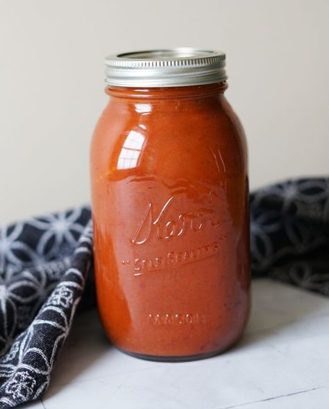 Easy Tomatoless Pasta Sauce- No Beets! (AIP, Paleo, Whole30) Aip Dips, Aip Pasta, Aip Condiments, Ground Turkey Stroganoff, Aip Sauces, Nomato Sauce, Mediterranean Flatbread, Glass Noodles Recipe, Bacon Pasta Salad