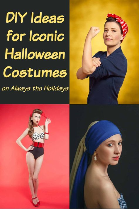 Want to dress up in an iconic Halloween costume this year? Head to Always the Holidays for our list of classic Halloween costumes! #ClassicCostumes #HalloweenCostumesDIY Black And White Photo Costume, Gloria Steinem Halloween Costume, 90s Costume Ideas Black Woman, New Costume Ideas, Understated Halloween Costume, Historical Figure Dress Up Day, Halloween Costumes Diy Women's Creative, Vintage Costumes For Women, Diy Historical Costume