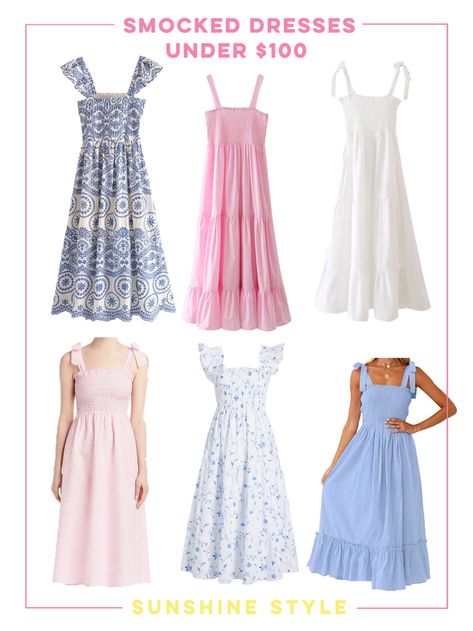 Smocked Dresses Under $100 - Sunshine Style | Florida Fashion and Lifestyle Blog Smocking Dress, Florida Outfits, Nap Dress, Sun Dress Casual, Outfits Preppy, Florida Fashion, Pink Seersucker, Summer Sundresses, Smocked Dresses