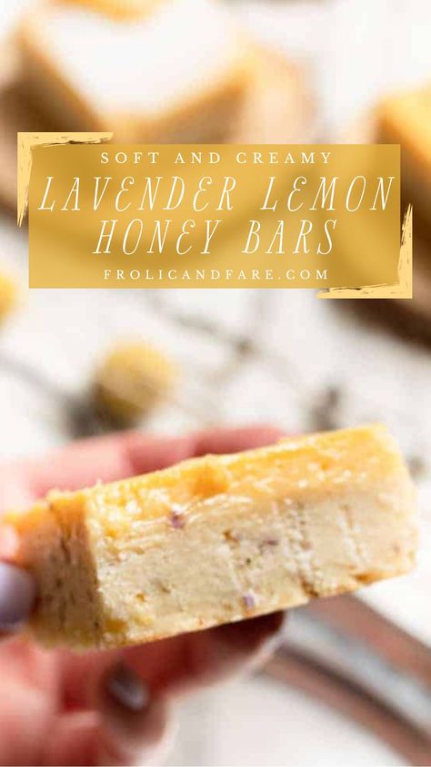 Lemon Lavender Shortbread, Honey Lavender Pie, Honey Lavender Dessert, Honey Lavender Cheesecake, Lavender Blondies, Recipes Using Lavender, Summer Baked Goods, Lavender Pie, Fancy Cookie Recipes