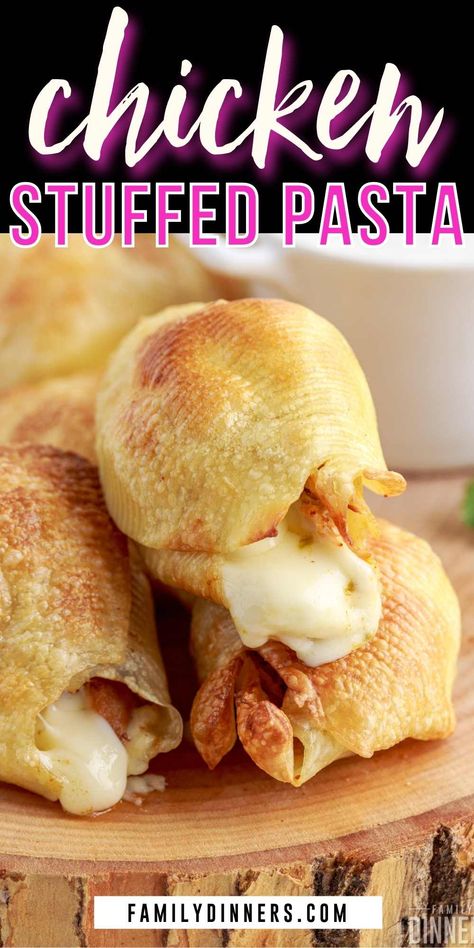 Air Fryer Chipotle Chicken, Filled Pasta Shells, Cheese Filled Pasta, Jumbo Shell Recipes, Crunchy Tacos, Chicken Stuffed Shells, Fried Pasta, Best Freezer Meals, Cheesy Snack