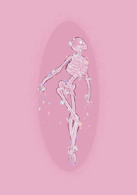 Pink Skeleton Aesthetic, Pink Skeleton Wallpaper, Pastel Goth Wallpaper, Skeletons Wallpaper Aesthetic, Pink Alt, Skeleton Wallpaper, Pink Skeleton, Halloween Trends, Dark Landscape