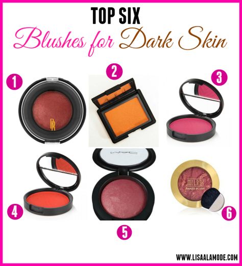 TOP-BLUSHES-FOR-DARK-SKIN Blush For Dark Skin, Best Blushes, Nails Dark, Skincare For Oily Skin, Skin Hand, Blush Contour, Dark Skin Beauty, Nude Makeup, Dark Nails