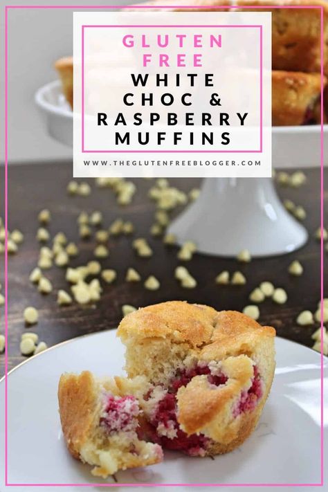 Gluten Free Chocolate Muffins, Raspberry And White Chocolate Muffins, Raspberry Muffin Recipes, Gluten Free Cupcakes Vanilla, Vegan Banana Muffins, White Chocolate Muffins, Gluten Free Blueberry Muffins, Raspberry White Chocolate, Chocolate And Raspberry