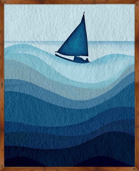 Unique Acrylic Painting Ideas, Laser Sailboat, Monochromatic Painting, Monochromatic Art, Landscape Art Quilts, Landscape Quilts, Soyut Sanat Tabloları, Beach Huts, Geometry Art