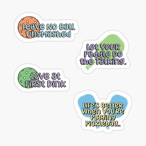 Get my art printed on awesome products. Support me at Redbubble #RBandME: https://www.redbubble.com/i/sticker/Multicolor-Pickleball-Player-Sticker-Pack-Funny-Pickleball-Sayings-by-Dink-Dynasty/154451096.EJUG5?asc=u Pickleball Sayings, Pickleball Stickers, Catchy Quotes, Pickle Ball, Do Love, Sticker Pack, Stickers Packs, Pickleball, Sticker Design