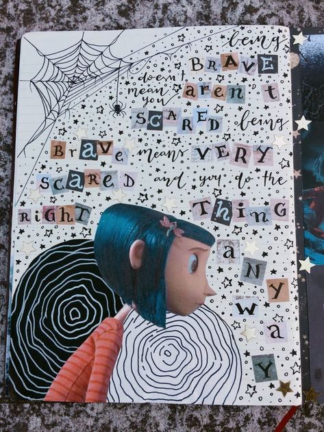 Coraline Journal Page, Coraline Scrapbook, Coraline Bullet Journal, Coraline Sketchbook, Coraline Journal, Coraline Illustration, Coraline Drawings, Coraline Book, Coraline Drawing