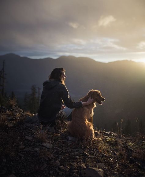 Hiking With Golden Retriever, Adventure With Dog, Hiking With Dog, Woman And Horse, Dog Goals, Hiking With Dogs, Dog Hiking, Photos With Dog, Hiking Photography