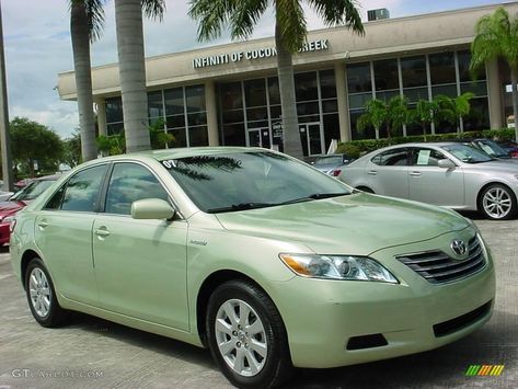 2007 Jasper Green Pearl Toyota Camry Hybrid #17823995 | GTCarLot.com - Car Color Galleries Green Toyota, Green Toyota Camry, Grey Toyota Camry, 2008 Toyota Camry, 2000 Toyota Camry Modified, 2005 Toyota Camry, Camry 2007, Girly Car, Green Pearls