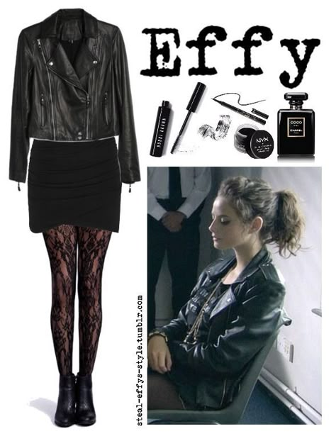 Effy Stonem Outfit, Outfit With Leather Jacket, Effy Stonem Style, Effy Stonem, Skins Uk, Kaya Scodelario, Black Clothes, Hipster Outfits, Leather Jacket Outfits