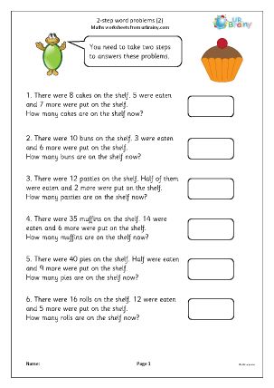 Addition Year 2 (aged 6-7) Maths Worksheet, Problem Solving Worksheet, Multi Step Word Problems, Fun Worksheets For Kids, Addition Word Problems, Multiplication Problems, Mathematics Worksheets, Money Worksheets, Children Education