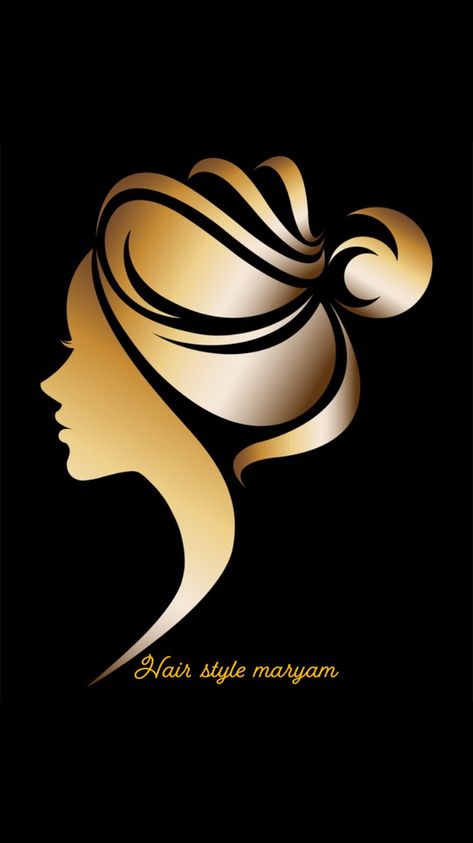 Hair Logo Design Ideas Graphics, Caver Highlights, Golden Logo Design, Hair Salon Logo, Hair Logo Design, Rs Logo, Gold Design Background, Hair Salon Logos, Whatsapp Profile Picture