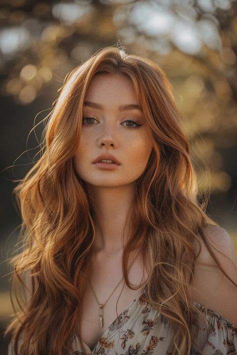 Ginger Hair Cool Skin Tone, Cinnamon Copper Hair Color, Golden Chestnut Hair, Ginger Hair Pale Skin, Fall Ginger Hair, Brownish Ginger Hair, Red Hair Hazel Eyes, Brownish Blonde Hair, Red Hair And Brown Eyes