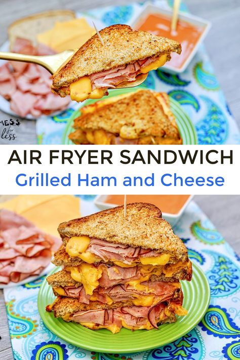 Grilled Ham And Cheese Sandwich, Cooking French Fries, Grilled Ham And Cheese, Caprese Sandwich, Tomatoes Mozzarella, Cheese Sandwich Recipes, Grilled Ham, Air Fryer Oven Recipes, Ham Sandwiches