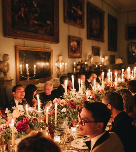 JRD and de Gournay: Candlelight Dinner at Houghton Hall — Jonathan Rachman Design London Dinner Party, Indoor Wedding Dinner, Dinner Party Reception, Dark Dinner Party, Candle Light Dinner Party, Candlelight Dinner, Candlelit Dinner Party, Romantic Candlelit Dinner, Dinner Party Wedding