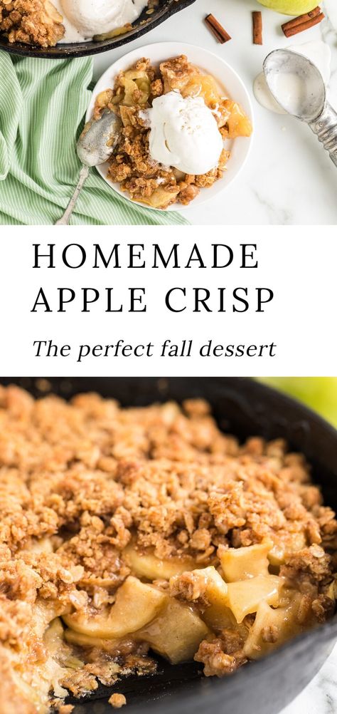 Apple Crisp With Oatmeal, Homemade Apple Crisp, Classic Fall Desserts, Apple Crisp Topping, Easy Apple Crisp, Easy Apple Crisp Recipe, Apple Crisp Recipe, Apple Crisp Easy, Apple Recipes Easy