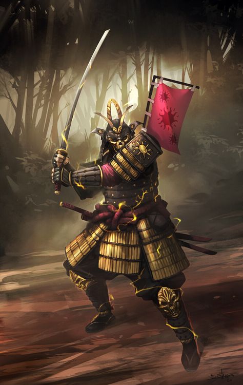 Fantasy Samurai Art, Golden Samurai, Fantasy Samurai, Medieval Japanese, Ronin Samurai, Japanese Art Samurai, Samurai Wallpaper, Samurai Artwork, Ninja Art