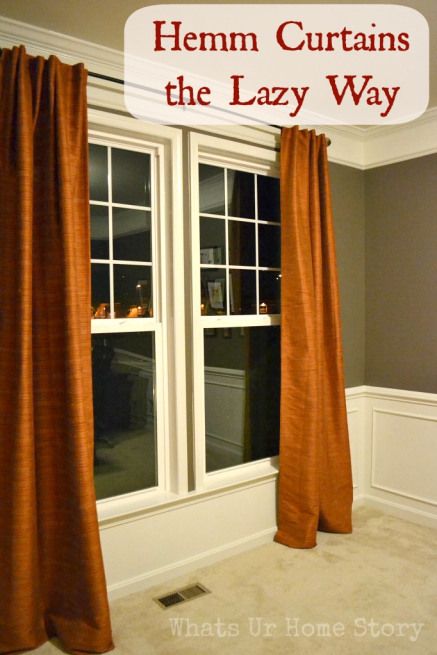 Hemming curtains the lazy way - Whats Ur Home Story Hemming Curtains, Hem Curtains, How To Hem Curtains, Curtain Tutorial, No Sew Curtains, French Country Living Room, Drop Cloth Curtains, Trendy Sewing, Kids Curtains