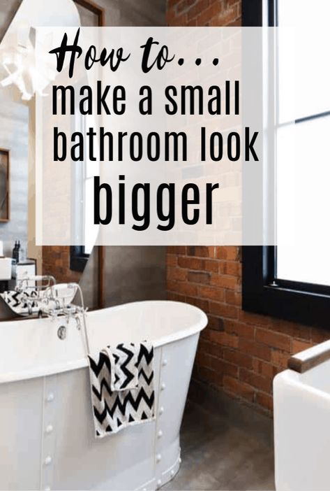 How to create the illusion ofspace in a small bathroom and  make it look bigger, nmore airy and more spacious . Bathroom decor tips to make your amll bathroom look large.  #smallhome #smallbathroom #bathroomdecor #bathroomtips #bathroommakeover #bathroom #homedecor #homemakeover Small Stunning Bathrooms, How To Make Tiny Bathroom Look Bigger, Making Small Bathrooms Appear Larger, Making A Small Bathroom Look Larger, How To Make A Bathroom Look Bigger, Make A Small Bathroom Look Bigger, How To Make A Small Bathroom Feel Bigger, How To Make A Small Bathroom Look Bigger, Make Bathroom Look Bigger