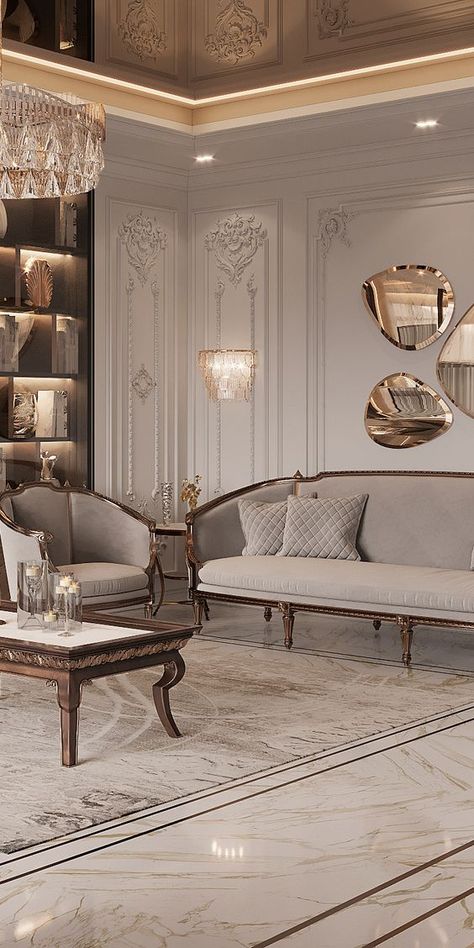 Neo Classic Interior Design Luxury, Neo Classical Living Room, Neo Classic Living Room, Neo Classical Interiors, Classic Interior Design Living Room, Classic Interior Design Luxury, Neo Classic Design, Classic Living Room Design, Classic Furniture Living Room