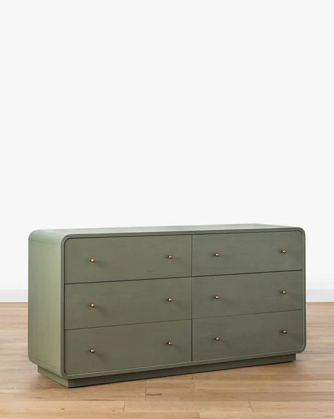 Wilkins Laurel Dresser Olive Green Dresser Bedroom, Cb2 Dresser, Green Bedroom Dresser, Green Dresser Bedroom, Light Green Dresser, Brown Chair Living Room, Modern Dressers For Bedroom, Dark Green Dresser, Dresser Marble Top