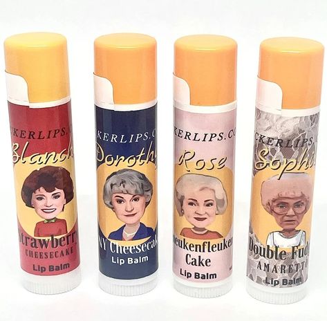 Sophia Golden Girls, Dessert Flavors, Golden Girls Gifts, Lip Balm Gift, Girls Party Favors, The Golden Girls, Hydrating Lip Balm, Flavored Lip Balm, Clay Diy Projects