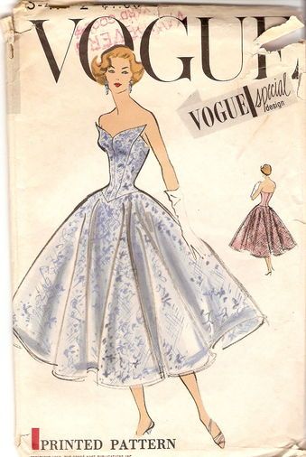 Vogue S-4772; ©1957; ONE PIECE DRESS “EASY TO MAKE”. Two-piece circular skirt with circular... Vintage Fashion Sketches, Vintage Vogue Covers, 1950s Sewing Patterns, Vintage Vogue Sewing Patterns, Patron Vintage, Vogue Vintage, Fashion Magazine Cover, Vintage Dress Patterns, Vogue Sewing