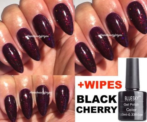 Black Nails Red Underneath, Nails Red Underneath, Nails With Red Underneath, Burgundy Acrylic, Burgundy Acrylic Nails, Nails With Red, Bluesky Nails, Bluesky Gel Polish, Tan Nails