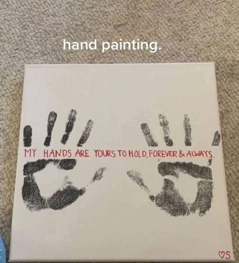 Painting Ideas For Birthday, Couple Hand Painting Ideas, Painting Ideas For Birthday Gift, Hand Painting With Boyfriend, Couple Hand Painting Canvas, Couples Art Project, Clay Date, Couples Canvas Painting, Birthday Gift For Boyfriend