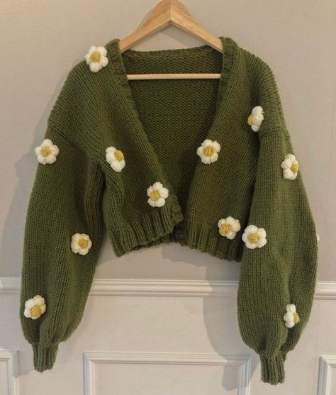 Free Crochet Cardigan Patterns, Free Crochet Cardigan, Daisy Cardigan, Cardigan Tutorial, Crochet Cardigan Tutorial, Crochet Sweater Design, Winter Mode Outfits, Crochet Stitches For Blankets, Rock Outfit