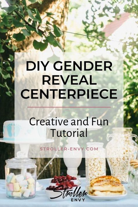 Planning a gender reveal party that's fun and affordable? Check out our creative and fun tutorial for a gender reveal centerpiece. Have fun!   #strollerenvy #diypartyideas #genderrevealideas #genderrevealparty  #babyshower Gender Reveal Centerpieces Diy, Gender Reveal Centerpiece Ideas, Gender Reveal Centerpieces, Diy Gender Reveal, Party On A Budget, Its A Boy Balloons, Fun Activities For Toddlers, Perfect Baby Shower, Diy Centerpieces