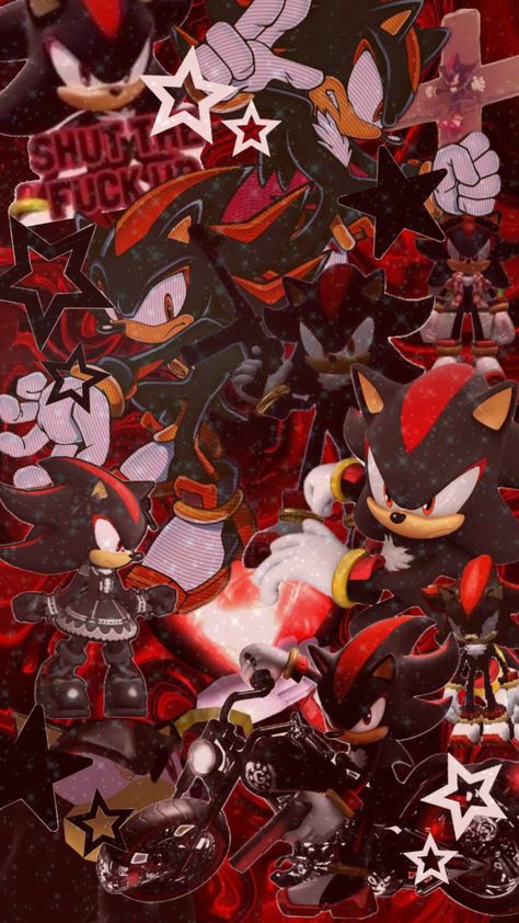 #shadow #sonic Emo Icons, Shadow Sonic, Sonic Unleashed, Sonic Funny, Hedgehog Art, Sonic And Shadow, Character Wallpaper, Shadow The Hedgehog, Wallpaper Iphone Cute