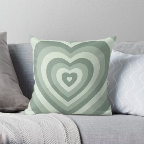 Clean Room Aesthetic, Green Room Decor, Sage Green Bedroom, Green Throw, Preppy Room, Green Throw Pillows, Heart Pillow, Green Pillows, Green Rooms