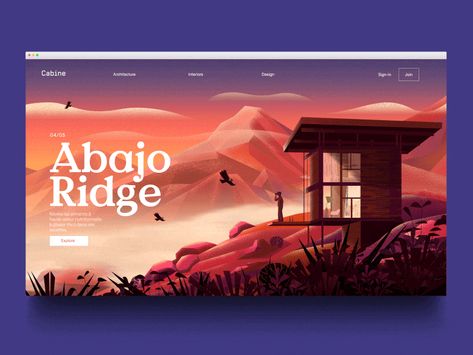 A B A J O ux ui motion mountains parallax animated transition animation illustration landing page Interactive Web Design, Ui Ux 디자인, Ui Design Trends, Graphisches Design, Affinity Designer, Web Design Trends, Ui Design Inspiration, Web Layout Design, Web Layout