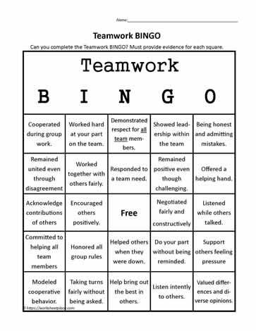 Team Acknowledgement, Team Building Bingo, Teamwork Worksheets, Work Bingo, Behavior Bingo, Conflict Resolution Worksheet, Teamwork Games, Teamwork Activities, Group Therapy Activities