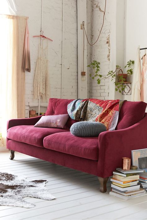 Burgundy Sofas, Burgundy Living Room, Small Sectional Sofa, Pink Sofa, Red Sofa, Green Sofa, Sofa Colors, Living Room Colors, Best Sofa