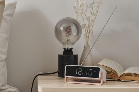 Clocks are an underestimated addition to your decor and can give you some badly needed breaks from your phone (especially in the bedroom). Phone Alarm Aesthetic, Digital Alarm Clock Aesthetic, Digital Clock Aesthetic, Nightstand Clock, Ikea Clock, Bedroom Clock, Kit Cat Clock, Bedroom Clocks, Bedside Clock