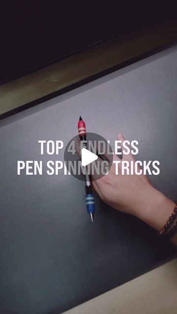 Ryzing Spins on Instagram: "Top 4 endless pen spinning tricks! 🔥 Want to learn? The tutorials for each trick at the YouTube channel (link in bio)! Share this reel with your friends! 😁 Follow and let's learn pen spinning together! 🤝 #penspinning #top4 #endless #tricks #penspin #neverending #satisfying #tiktok #popular #art" Pen Spinning Tricks, Pen Spinning Tutorials, Pen Tricks, Pen Spinning, Best Pens, Popular Art, Top 4, Youtube Channel, Spinning